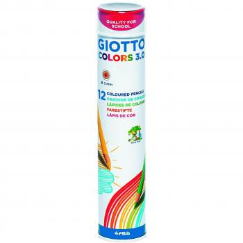 Giotto Colors 3.0 Lápices de Colores, Bote Metálico 12 Uds.