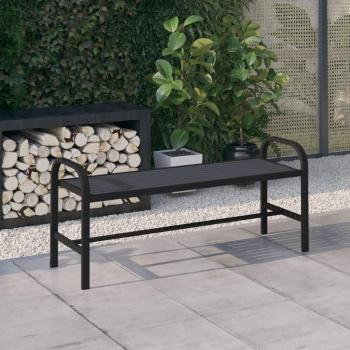 124.5 cm Steel and WPC Black Garden Bench