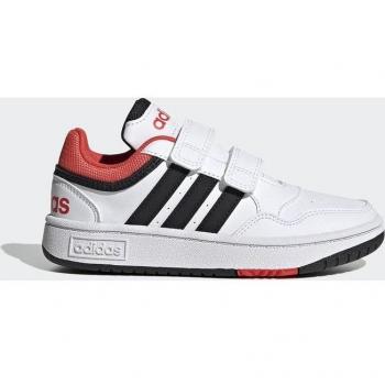 Adidas Hoops 3.0 CF Hook-and-Loop Sneakers for Kids - Size 33, White/Black/Orange