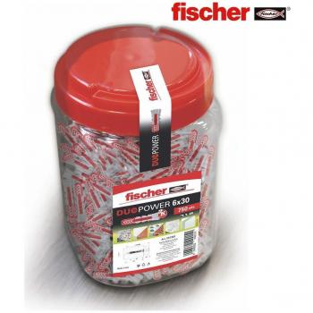Bote Fischer con 750 tacos Duopower de 6x30 mm y accesorios