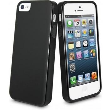Muvit MUSKI0076 - Funda minigel + protector de pantalla para Apple iPhone 4/4S, negro