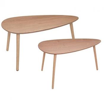 Mesa de Centro Nido Mileo Natural X2 - Estilo Escandinavo - Madera de Pino - Ahorro de Espacio - Muebles Elegantes