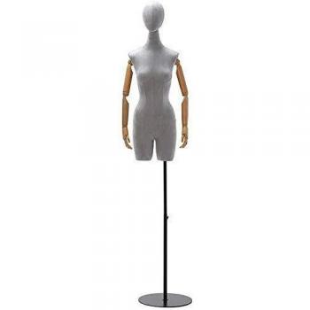 DSDD Tailors Maniquí simulado Mujer Sastres Maniquí Modistas Estudiantes de Moda Maniquí de exhibición Busto Base de Hierro Altura Ajustable Ropa Soporte de exhibición de joyería