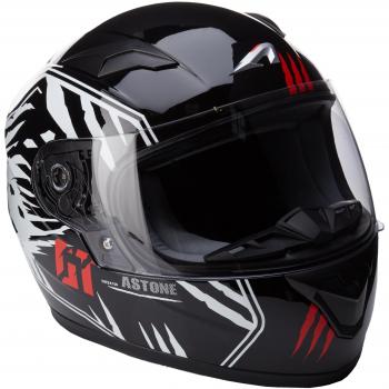 Astone Helmets - Casque moto GT2 kid predator - Casque de moto homologué pour enfant - Casque intégral enfant - Casque de moto intégral junior -Black/white M