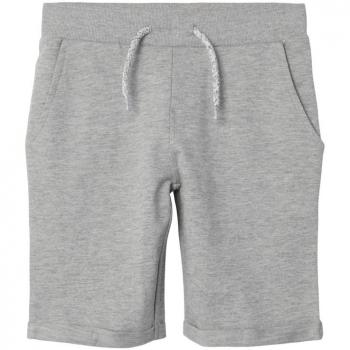 Pantalón corto gris para niños de Name It con cintura elástica y ajustable