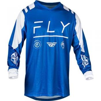 Maillot de motocross FLY Racing F-16 2024 - Blanco y Azul - Talla L