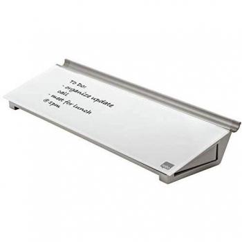 Nobo Pizarra Blanca Portátil de Sobremesa, Superficie de Cristal, Permite Secado en Seco, Sin Marco, Incluye Rotulador y Cajón de Almacenamiento, Blanco Brillante, 458 x 154 mm, 1905174