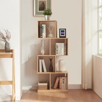 Librería Gullspång de bambú natural con 4 compartimentos 130x55x30 cm