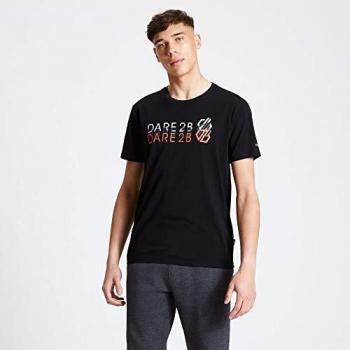 Dare2b Focalize-Camiseta Estampada De Algodón De Estilo Informal Y Manga Corta T-Shirts/Polos/Vests, Hombre, Black, M