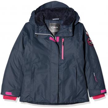 CMP Feel Warm Flat – Chaqueta para niña, niña, 38W0415, Asphalt/Strawberry, 128