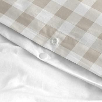 Juego Nórdico Vichy 2 Piezas Beige 140x200 cm 100% Algodón Calidad 150 TC