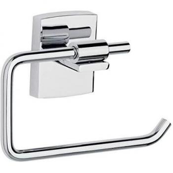 Portarrollos tesa Hukk, de metal cromado brillante, autoadhesivo, tecnología de montaje adhesiva, 95 x 142 x 47 mm