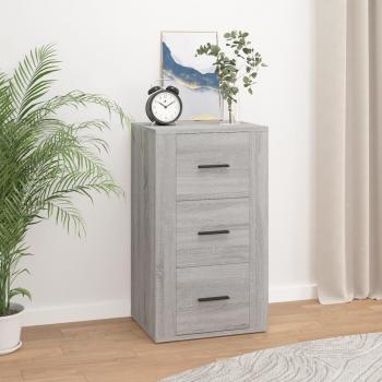 Aparador de madera contrachapada 40x33x70 cm con puertas y cajón, mueble de almacenaje moderno para salón en color gris Sonoma