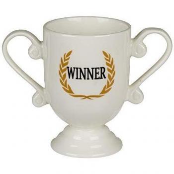 OOTB 101730 Taza Gigante, Winner, Porcelana de Ceniza de Hueso, Blanco