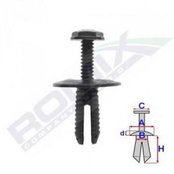 Perno de tapicería y grapa ROMIX C70301, tipo: perno de tapicería, características: fabricado en acero, acabado galvanizado para resistencia a la corrosión, diseño de cabeza ancha para una mejor su