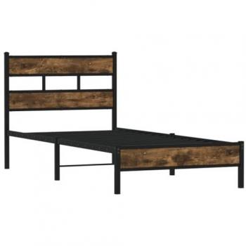 Estructura cama con cabecero sin colchón roble Sonoma 90x190 cm