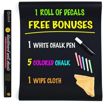 Pizarra adhesiva, de Coloré, extremadamente grande y duradera, despegable, para tiza, 1 rollo