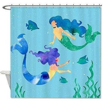 Río hermosa sirena cortina de ducha impermeable de poliéster 36 x 72, #2, 66x72