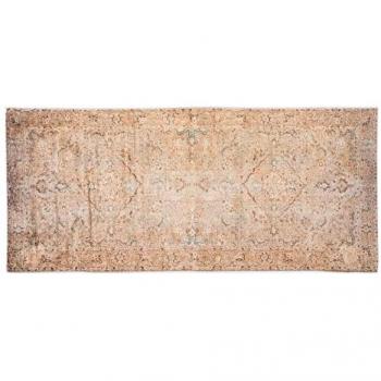 Alfombra de Poliéster y Algodón 80 x 180 cm - Aire de Originalidad, Tejido de poliéster, Diseño arabesco envejecido en color marrón