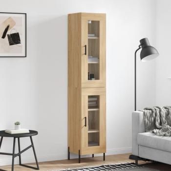 Aparador de madera contrachapada roble Sonoma 34,5x34x180 cm vidaXL
