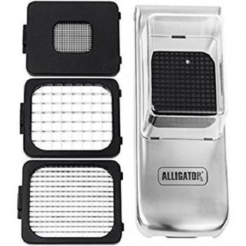 Alligator 3093 stainless steel professional grade vegetable fruit onion chopper dicer 3 x interchangeable super sharp stainless steel blades 12x12 6x6 3x3 mm z 2 year warranty