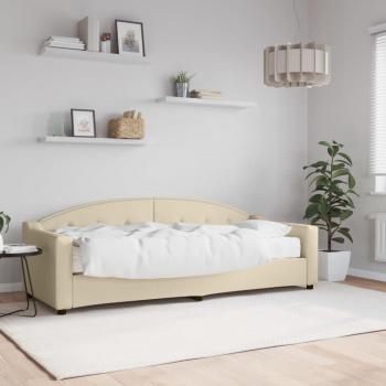 Sofá cama con colchón crema 80x200 cm en tela Vidaxl