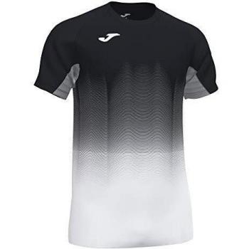 Joma Elite VII Camiseta Running Manga Corta, Hombre, Negro-Blanco, M