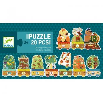 Puzzle Contar con Animales del Bosque - 20 Piezas