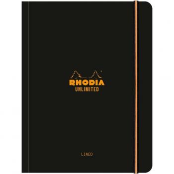 Cuaderno Unlimited A5+ - Rhodia Classic con Líneas horizontales y casilla para título - Negro