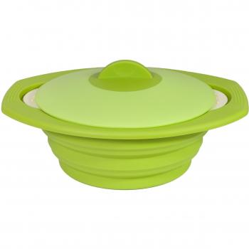 Idelice CU528857A Vaporera retráctil espacial para microondas de silicona verde anís 1,5 L