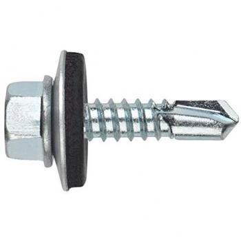 Tornillos Autotaladrantes DIN 7504-K con Arandela Estampada Cincado - Pack de 45 unidades (5,5 x 38 mm, P16)
