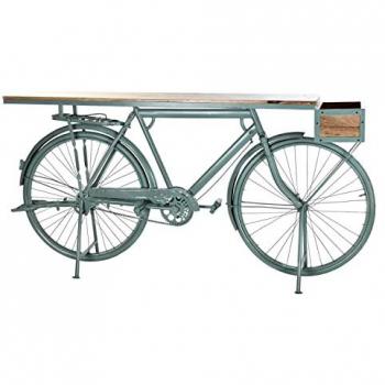 Consola DKD Home Decor Azul Hierro Madera de mango (195 x 40 x 91 cm)