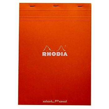 RHODIA 18558C - Bloc-Notes Agrafé Dotpad N°18 Orange - A4 - Pointillés Dot - 80 Feuilles Détachables - Papier Clairefontaine Blanc 80 g/m² - Couverture en Carte Enduite Souple et Résistante - Basics