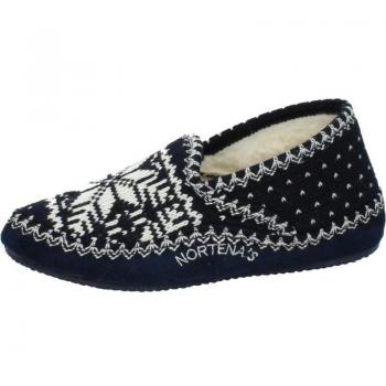 Zapatillas de casa para mujer Norteñas 62-661 en azul de paño de felpa