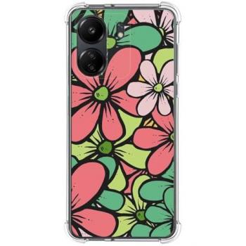 Funda Silicona Antigolpes para Xiaomi Redmi 13C Diseño Flores 02