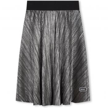 Falda de niña DKNY plata con cintura elástica contraste D60220