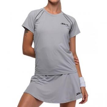 Camiseta Siux Match 24 Mujer - Ropa de pádel, color gris, diseño moderno, tejido transpirable, ajuste cómodo, ideal para la práctica deportiva