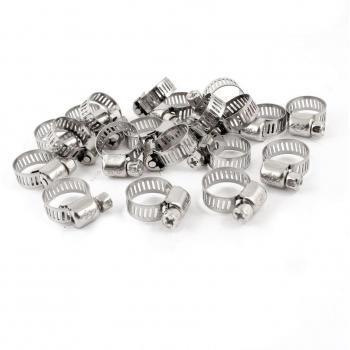 20 Piezas Acero Inoxidable 9mm para 16mm Tubo Manguera Abrazaderas Clip Cierre