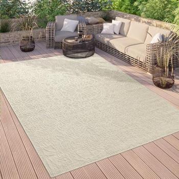 Alfombra Vintage Oriental 160x220 cm, Crema 3, Lavable en Lavadora, In- y Outdoor, Efecto Alto-Bajo, 4 mm de Altura