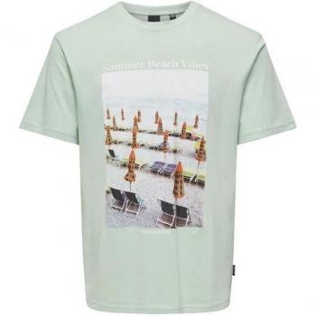 Camiseta Only & Sons Onskolton Reg Beach Surf Verde Hombre