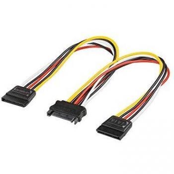 goobay 95114 Cable de alimentación PC Y/Adaptador de alimentación/Divisor SATA; SATA 1x Hembra a 2X Macho 2X SATA estándar Macho > SATA estándar Hembra