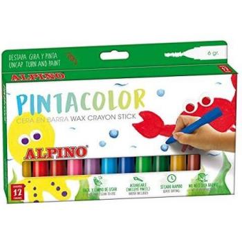 Alpino PX000002 - Estuche 12 ceras, mina gruesa giratoria