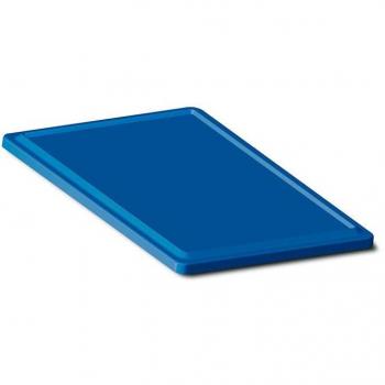 Caja Eurobox Eco Tayg 100L Negra con Tapa Plana Azul 60x40 cm