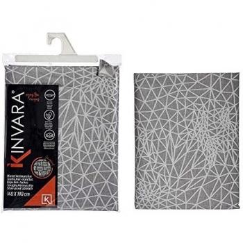 Mantel Abstracto Gris Jacquard Blanco 140 x 180 cm