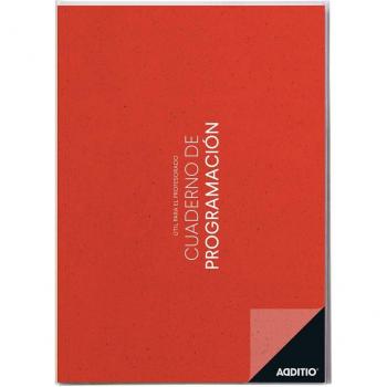 Additio Cuaderno de programación tamaño 21,5 x 30 cm rojo castellano