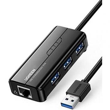 UGREEN USB 3.0 Hub Ethernet Adapter Splitter Gigabit Network Converter RJ45 Lan Network Adaptor with USB 3.0 Ports Compatible with MacBook Air, iMac Pro, Surface Pro, Chromebook, Switch Console