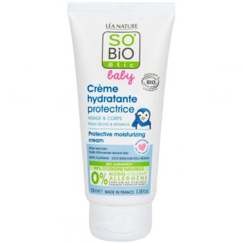 Crema Hidratante Natural para Bebé So'Bio Etic | Nutrición Intensa | 100 Ml | Crema Hidratante Protectora Bebé Cara Cuerpo 100ml