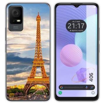 Funda de Silicona para TCL 406 con Diseño de París y Dibujos