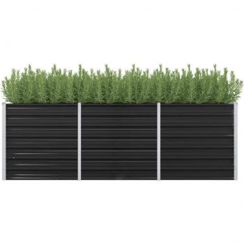 vidaXL Garden Raised Bed Anthracite 240x80x77 cm Galvanised Steel