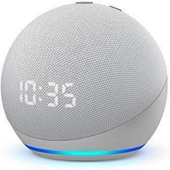 Echo Dot (4.ª generación) | Altavoz inteligente con reloj y Alexa | Blanco